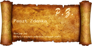 Peszt Zdenka névjegykártya